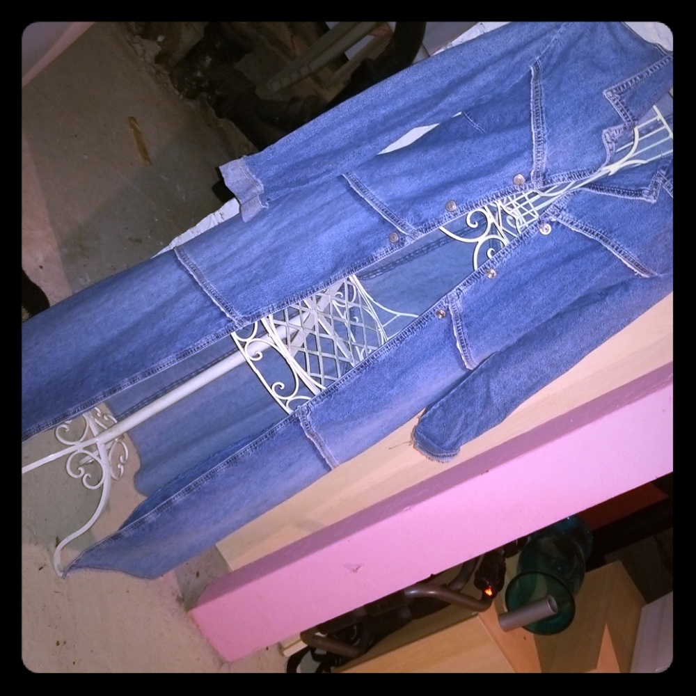 Paris Blue long vintage jean jacket